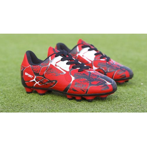 New Teen Boys Soccer Shoes Men Football Sneakers Boots-Red