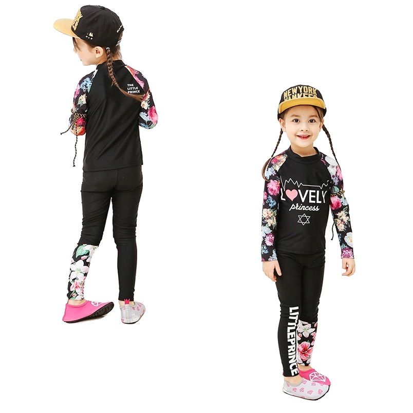 Kids Swimming Costumes Long Sleeve Swimwear For Kids Girls