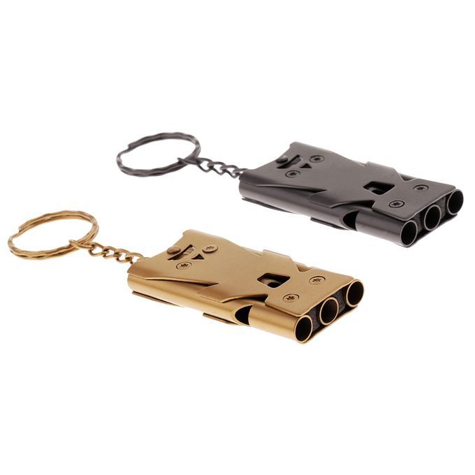 High Decibel Stainless Steel Outdoor Emergency Survival Gold