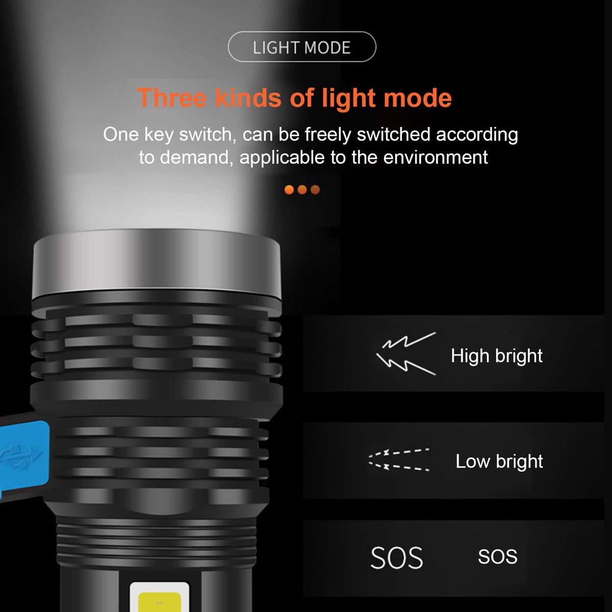 Rechargeable Strong Light Long-range Flashlight Home