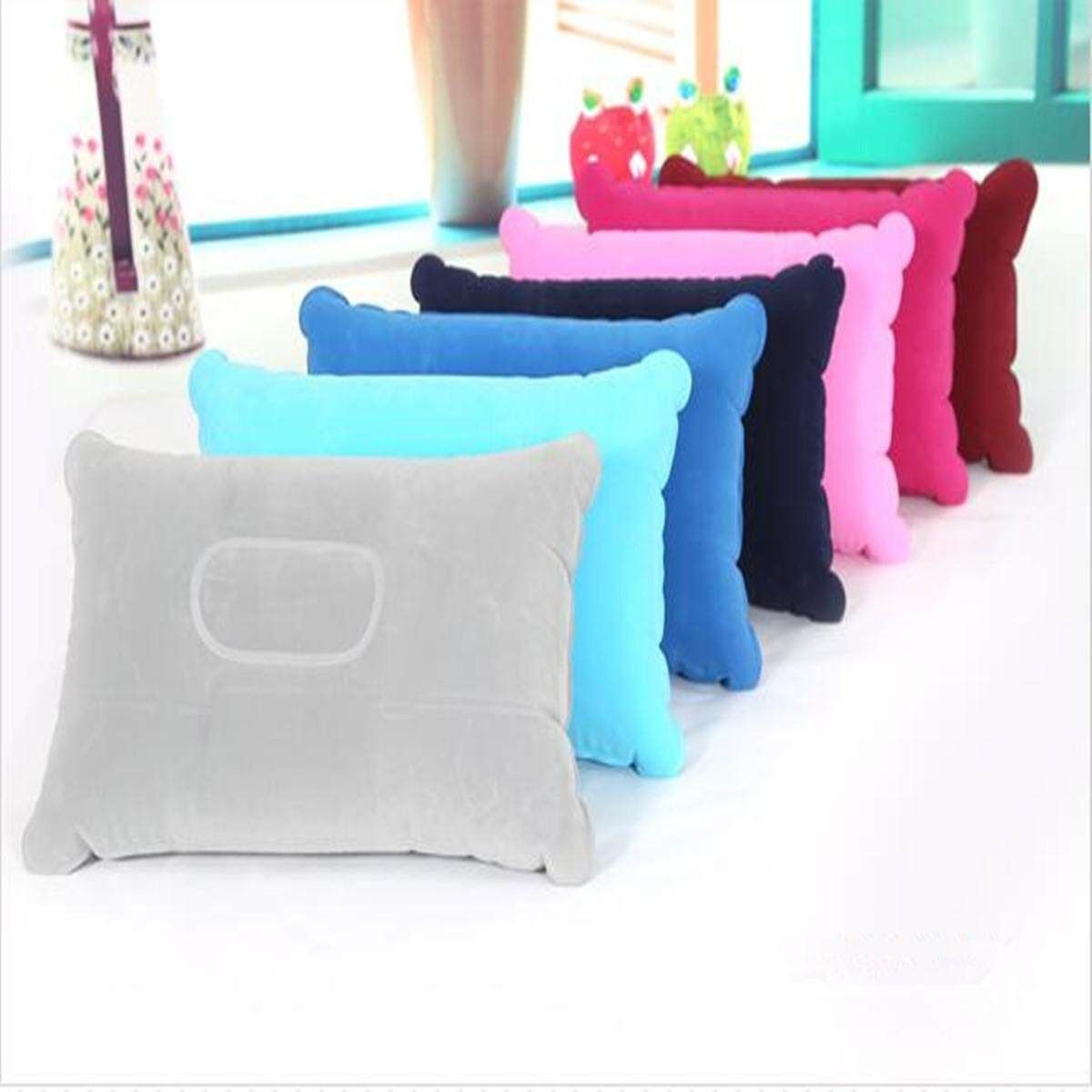 2PCS Double Sided Inflatable Pillow Mat Cushion For Outdoor Traveling Camping Sleep F Sapphire Blue
