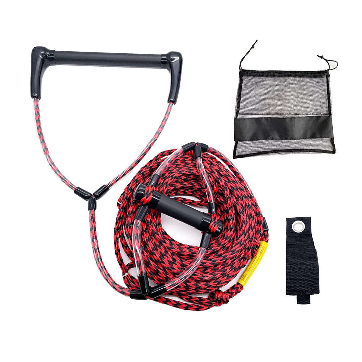 Water Ski Rope Kneeboard Floating Surf Rope Red Black 60ft