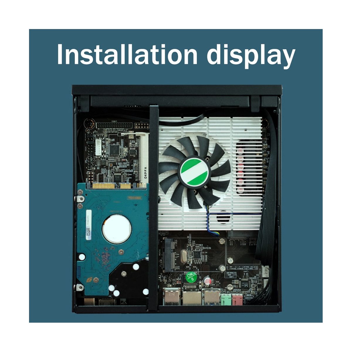 DX01 Mini ITX Desktop Computer Chassis Thin Half Height Computer Chassis USB20 Computer Case with Wall Bracket