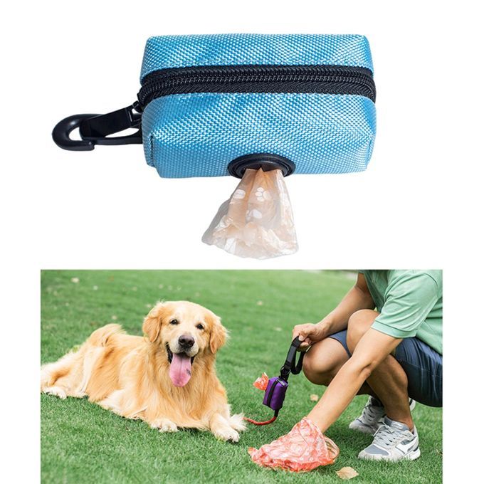 Portable Dog Poop Waste Bag Dispenser Poo Bags Holder Case For Blue