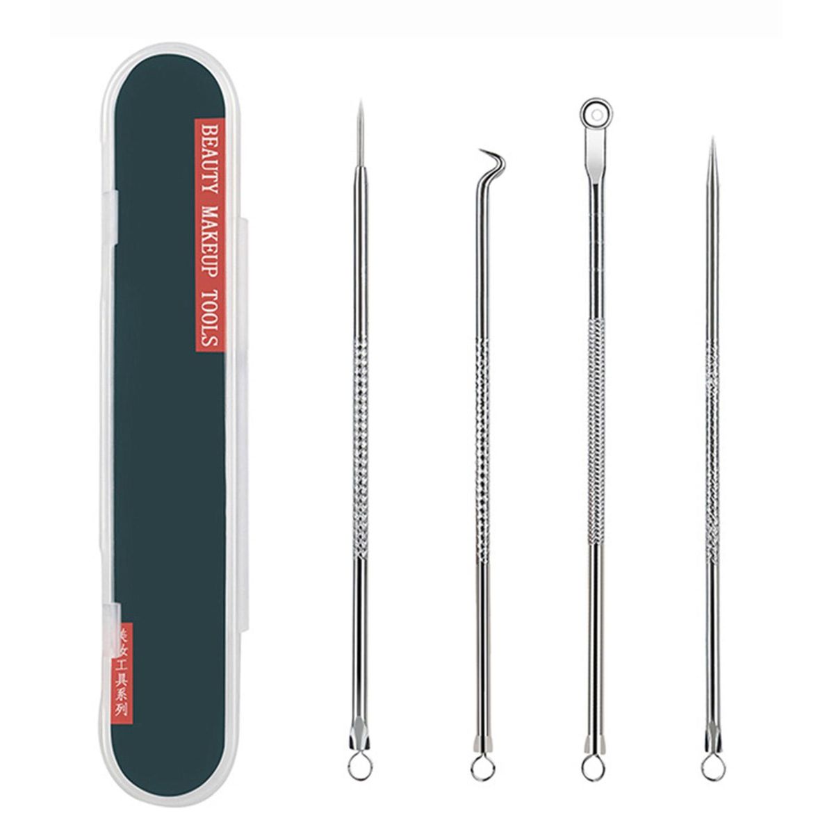 4PCS Stainless steel Acne Removal Kit Blackhead Remover Facial Pimple Comedone Needle