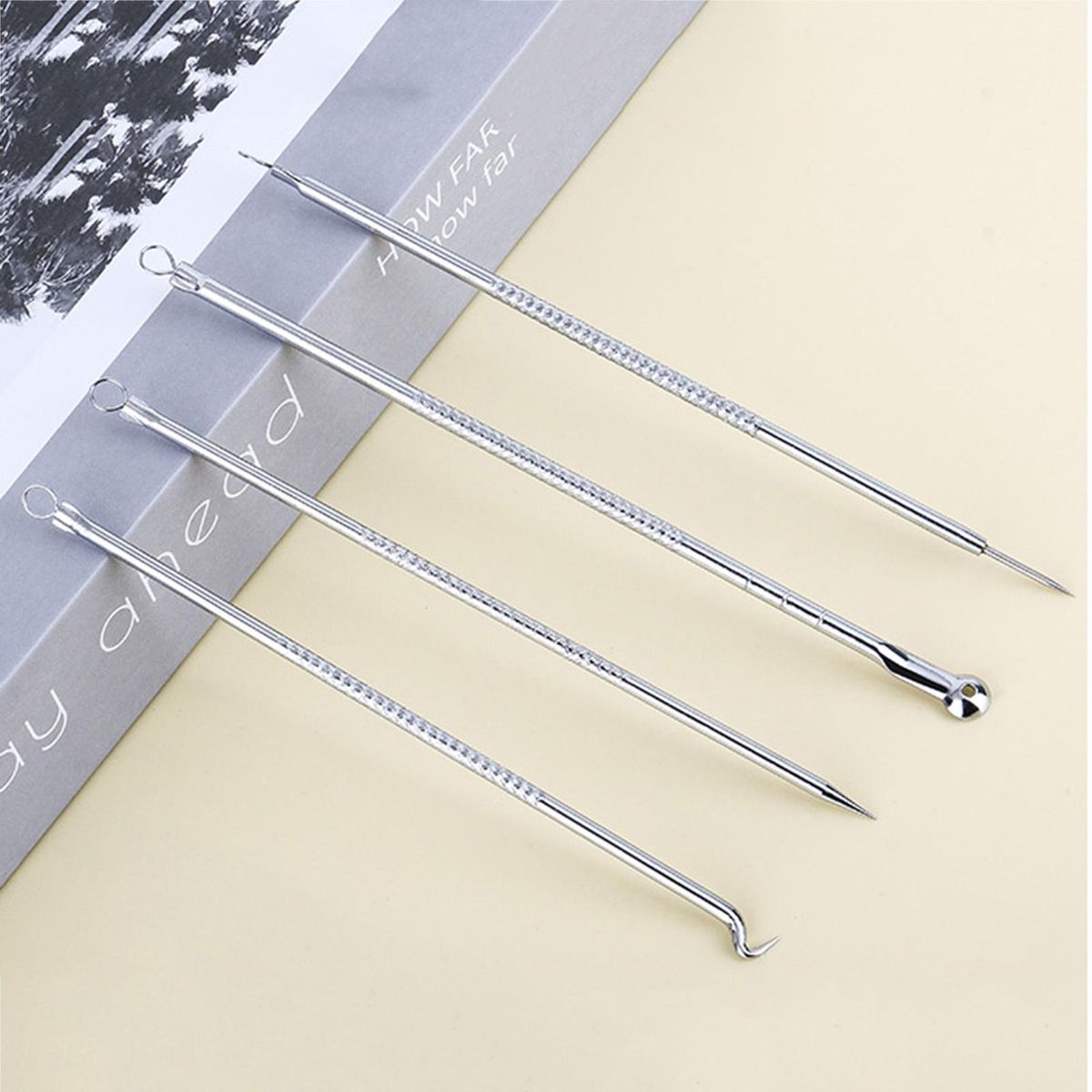 4PCS Stainless steel Acne Removal Kit Blackhead Remover Facial Pimple Comedone Needle
