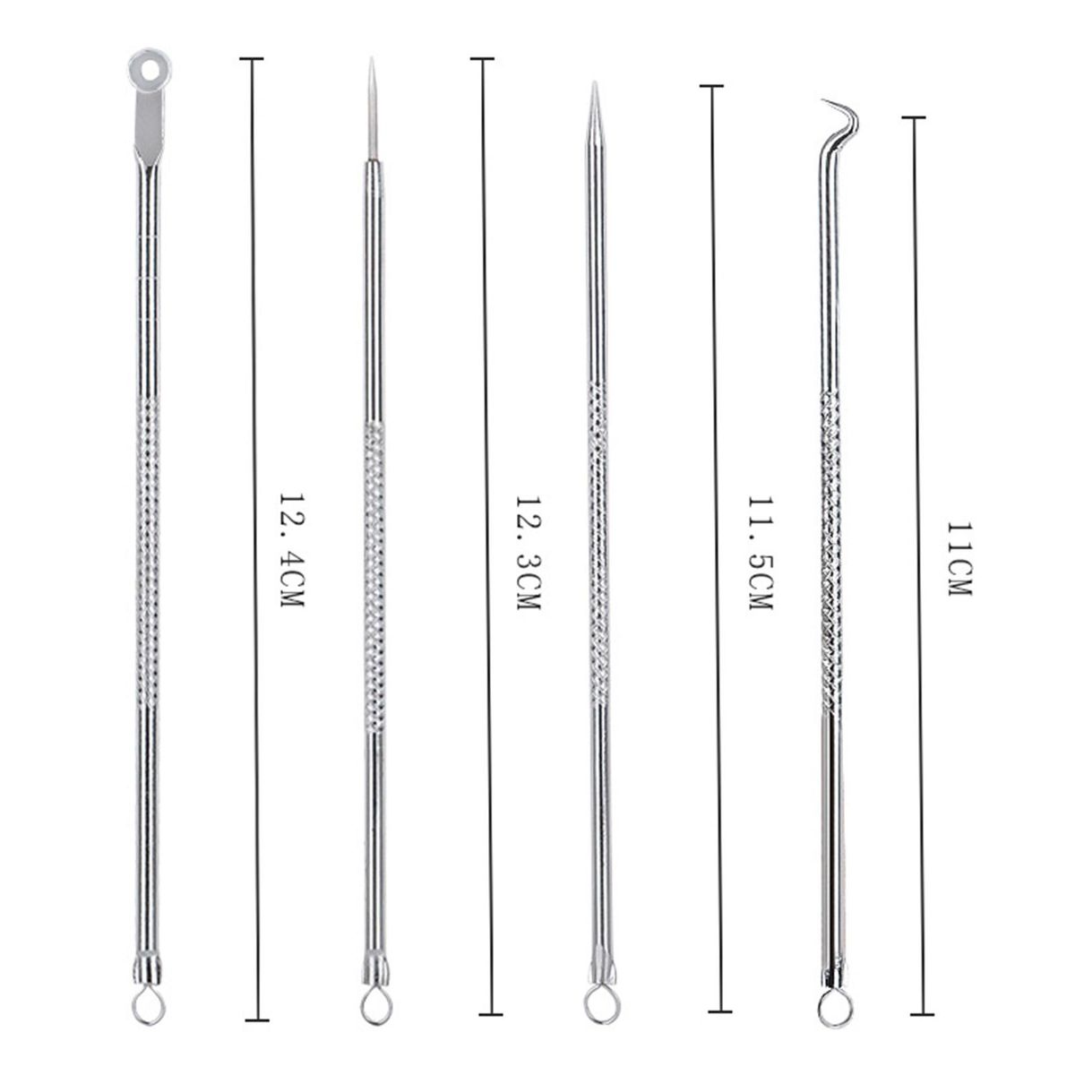 4PCS Stainless steel Acne Removal Kit Blackhead Remover Facial Pimple Comedone Needle
