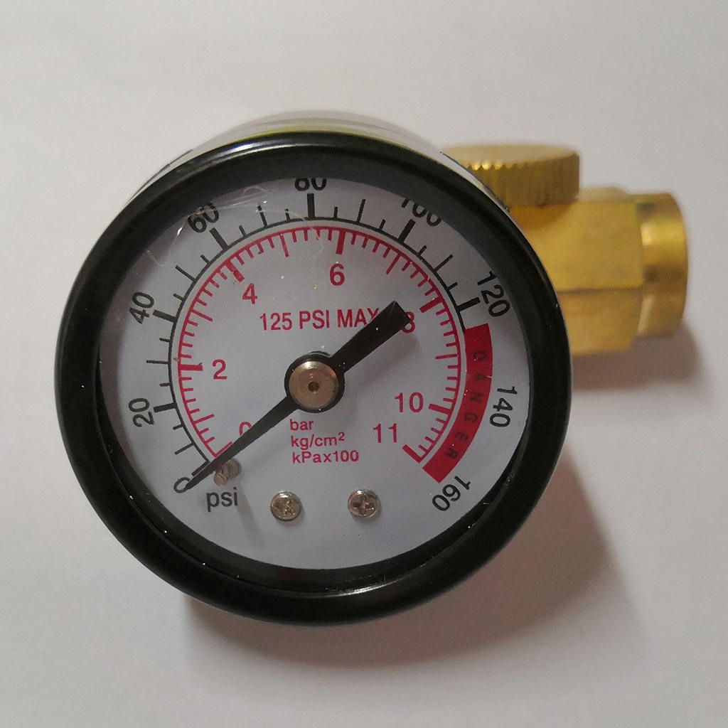 1/4inch Adjustable Mini Air Pressure Regulator Dial Gauge Sprayer Air