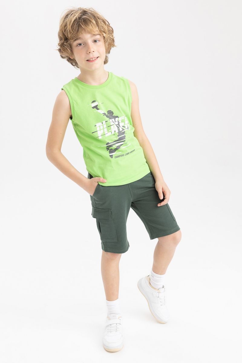 Boy Casual Regular Fit Knitted Short - Khaki