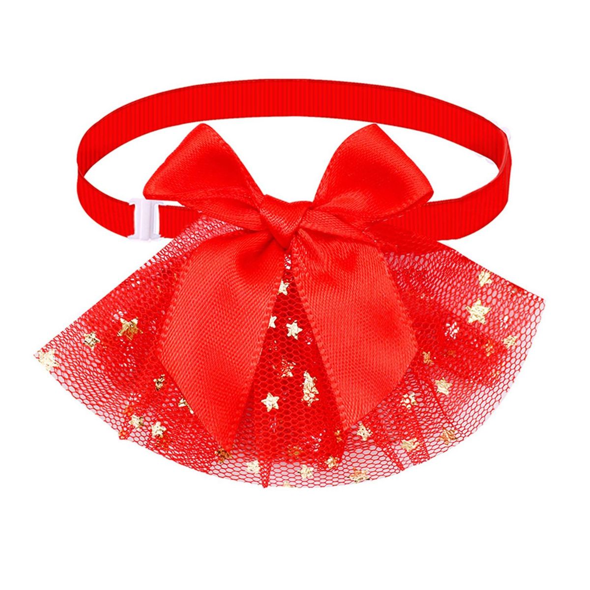 Pet Collar Star Pattern Bowtie Pet Collar Puppy Neck Decor Red