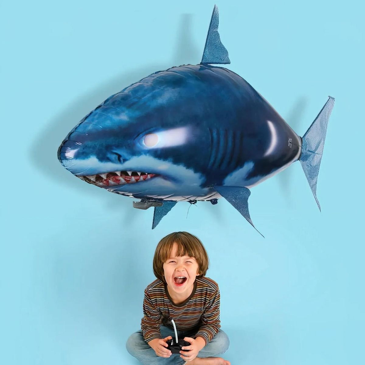 Remote Control Fish Rc Flying Fishshark Toy Simulated Sea for Kids Blue