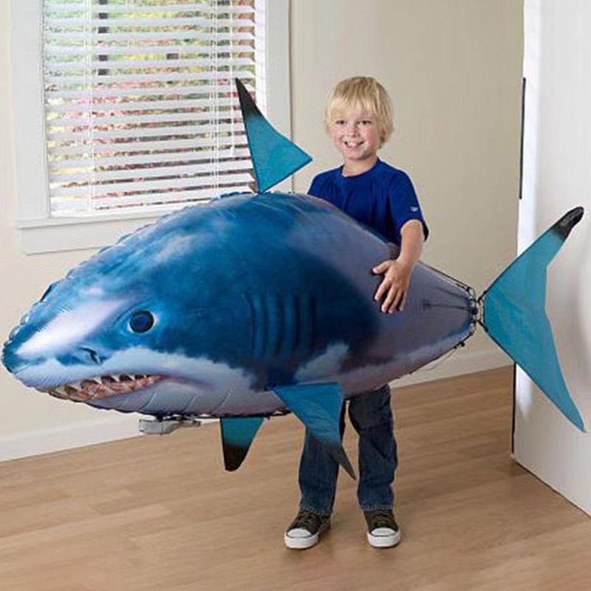 Remote Control Fish Rc Flying Fishshark Toy Simulated Sea for Kids Blue
