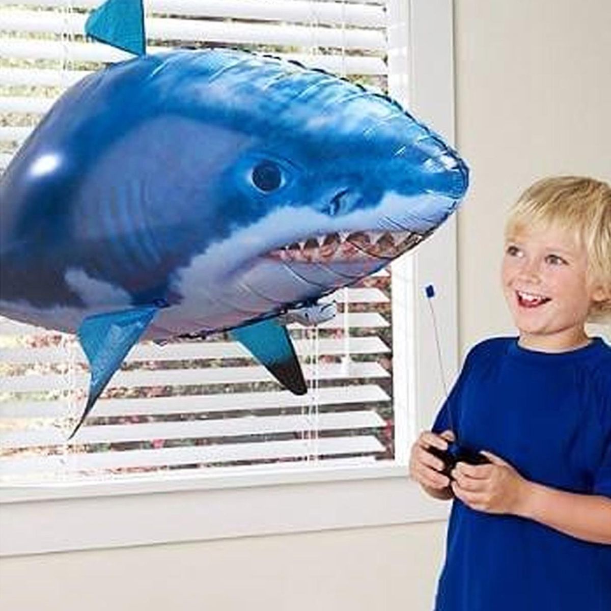 Remote Control Fish Rc Flying Fishshark Toy Simulated Sea for Kids Blue