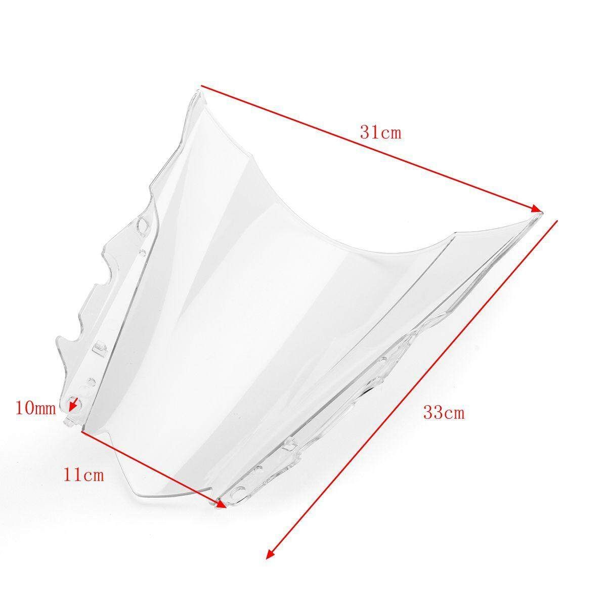 ABS Windshield WindScreen Double Bubble For Yamaha YZF-R25 2014-2016 R3 2015-16 - Clear Transparent White