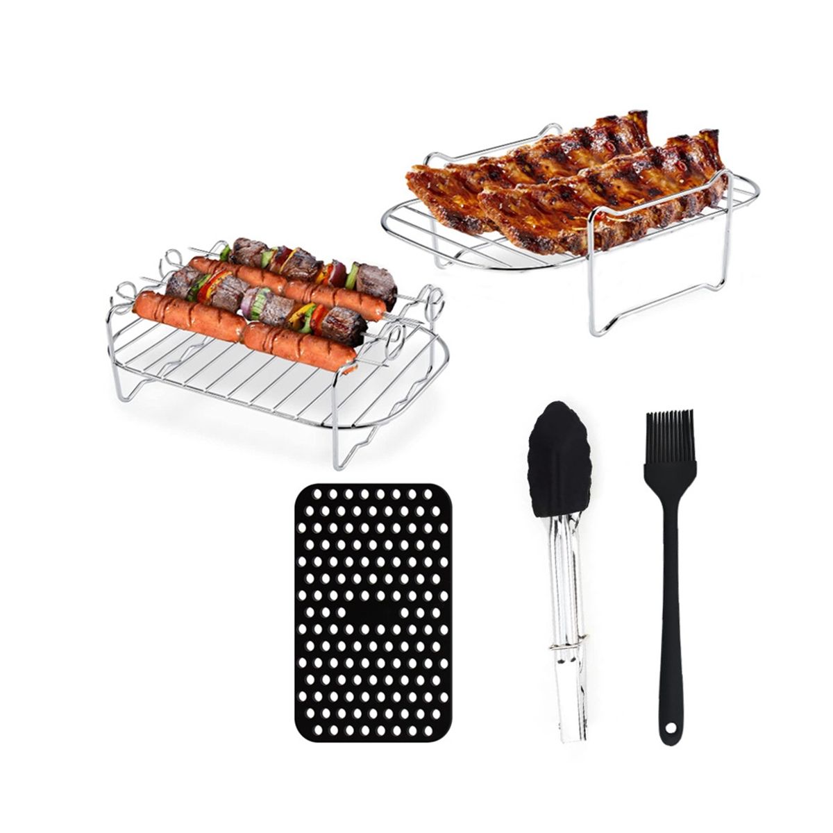Stainless Steel Steamer Roasting Rack Air Fryer Accessories Cooking Grill Racks for Ninja Instant Vortex Philips