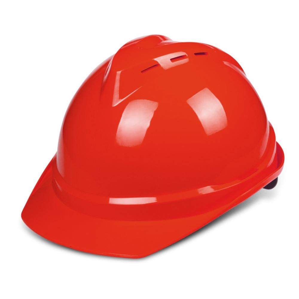 ABS Thickened Safety Helmet Breathable Shockproof Helmet with Air Vents Multi-point Buffer for Warehouse Factory Red