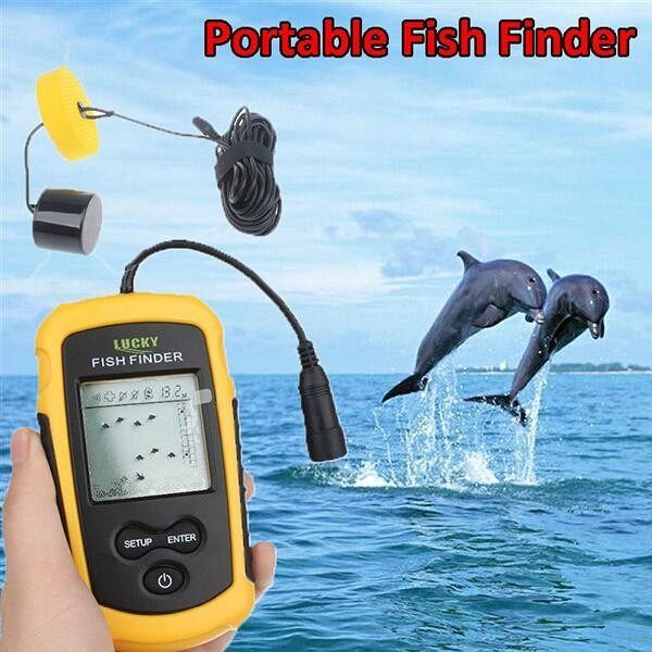 LUCKY 100M Protabel Fish Finder Sonar Sensor Cable Line Fishfinder FF1108-1