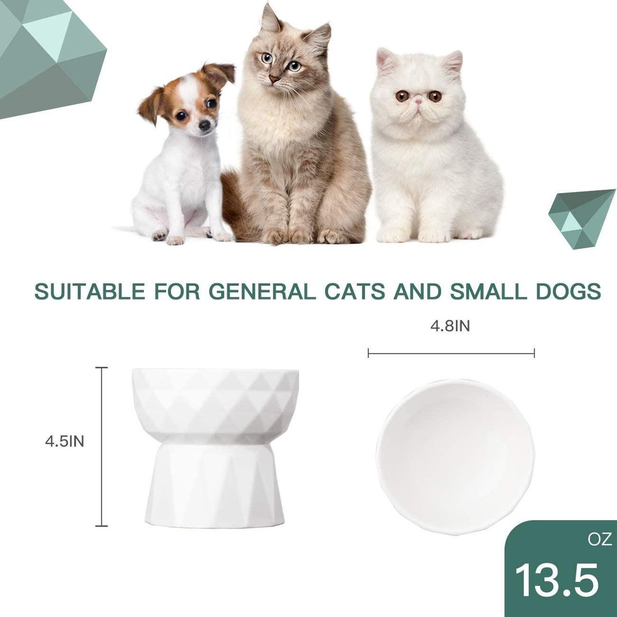 Cat Bowls,Ceramic Cat Bowls Anti Vomiting,Raised-Cat Food