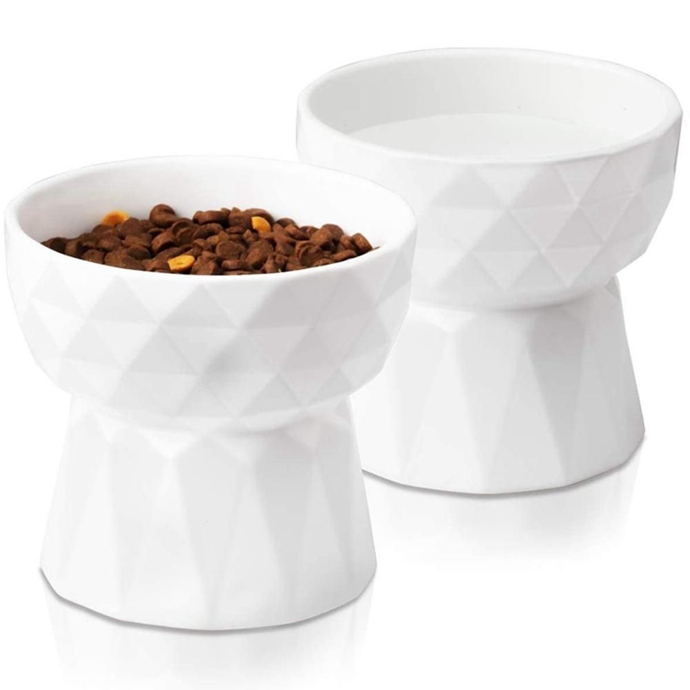 Cat Bowls,Ceramic Cat Bowls Anti Vomiting,Raised-Cat Food