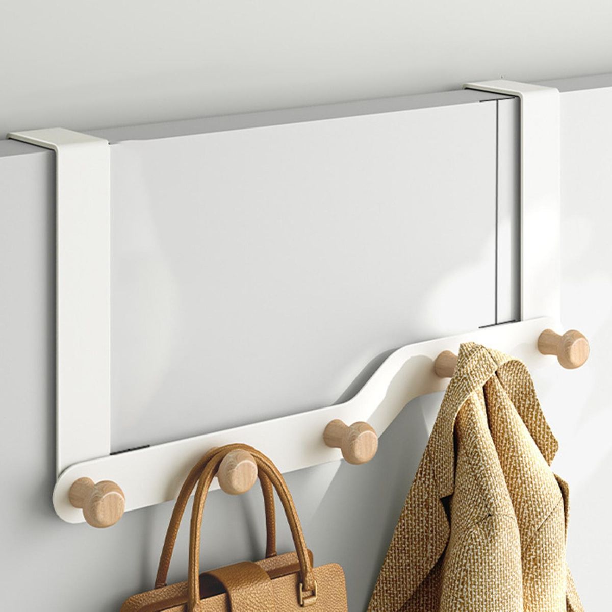 7-hook Door Hook Doorspace Hooks Heavy Duty Over-the-door for Clothes White
