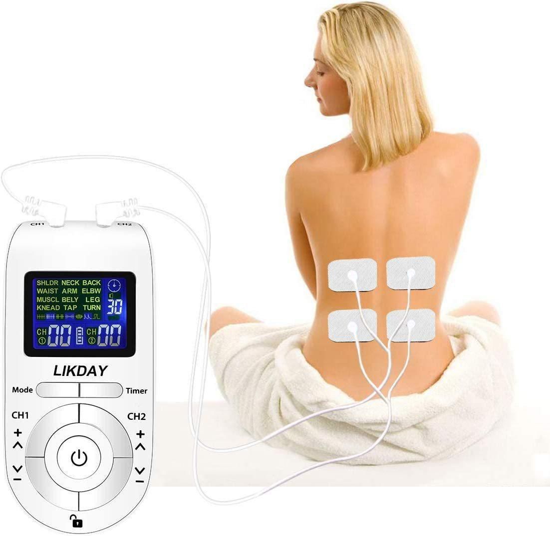 Cross-border TENS cervical spine massager EMS pulse multifunctional physiotherapy instrument digital meridian instrument body massage instrument white