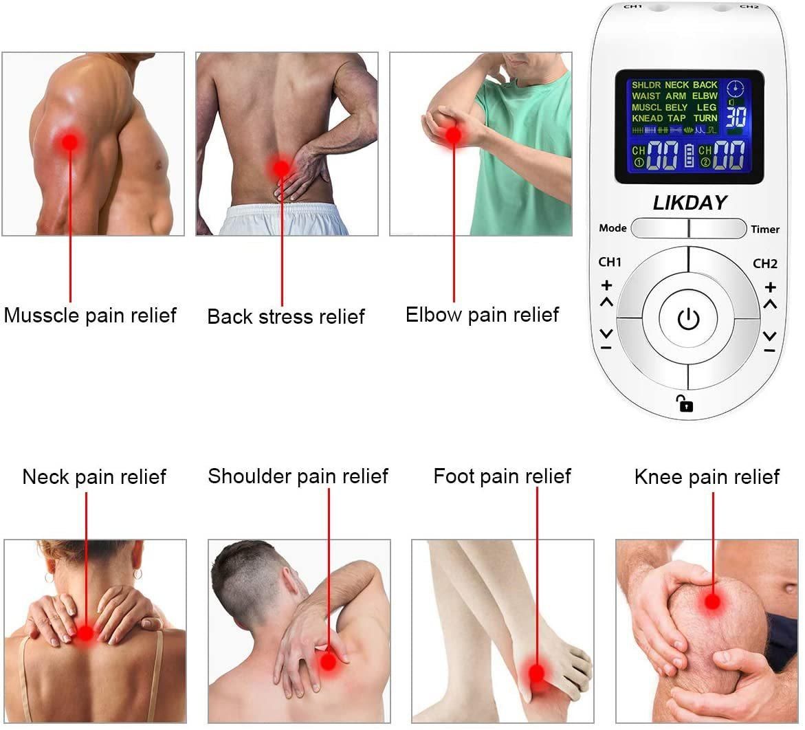Cross-border TENS cervical spine massager EMS pulse multifunctional physiotherapy instrument digital meridian instrument body massage instrument white