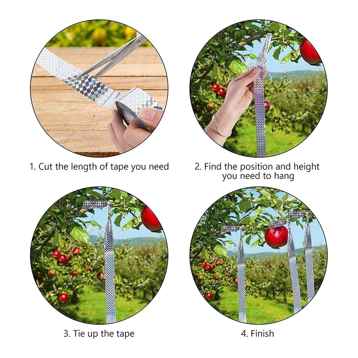 2 Pcs Bird Repellent Bird Tape for Deterrent,90 M x 2.4 cm,