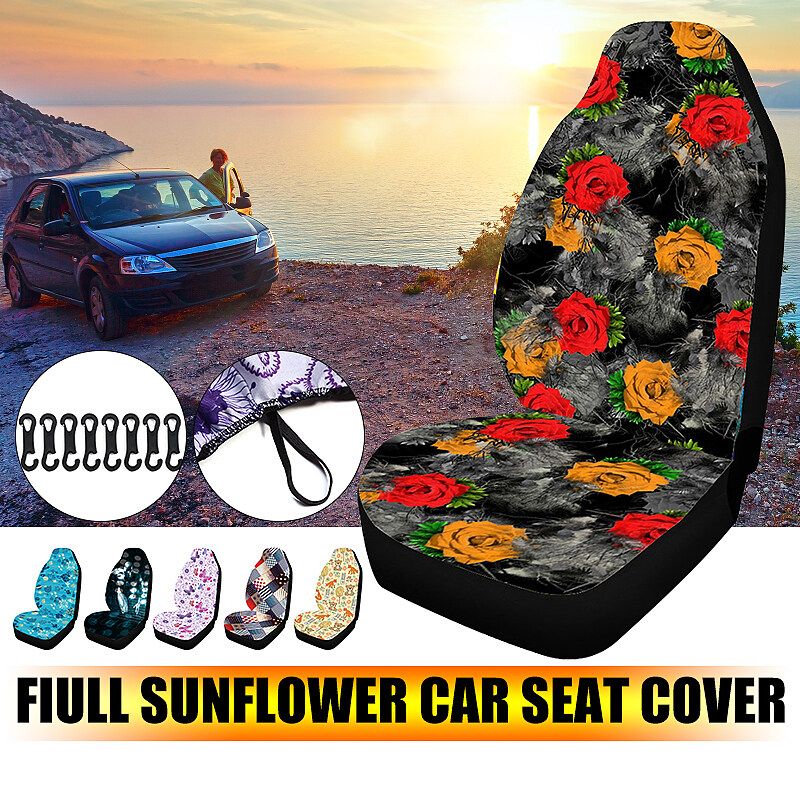 Fashion Printed Car Seat Covers Universal Fit Automobile Accessories 1/2PCS YH1013