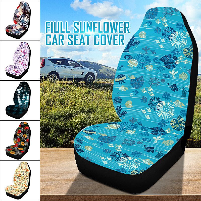 Fashion Printed Car Seat Covers Universal Fit Automobile Accessories 1/2PCS YH1013