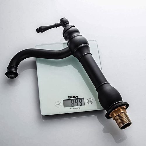 Retro Black Bathroom Faucet Single Lever Basin Sink Tap