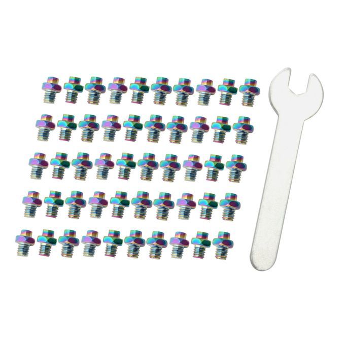 50 Pieces Stainless Steel Bike Pedal Screws Fixed Studs Anti Colorful