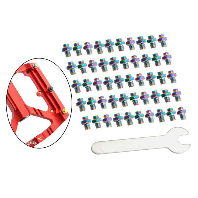 50 Pieces Stainless Steel Bike Pedal Screws Fixed Studs Anti Colorful