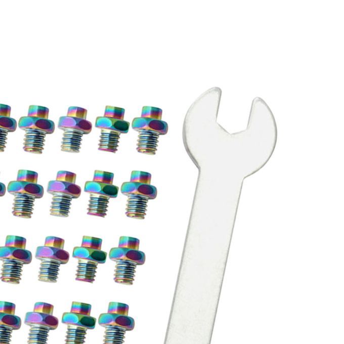 50 Pieces Stainless Steel Bike Pedal Screws Fixed Studs Anti Colorful