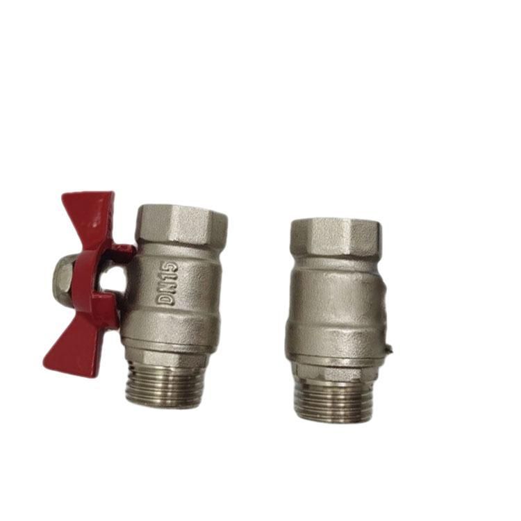 Butterfly Valve Copper Chrome Plated Inner and Outer Valve 2 Points 3 Points 4 Minutes 1 Inch/Brass Electroplating Ball Valve Butterfly Handle Internal and External Thread