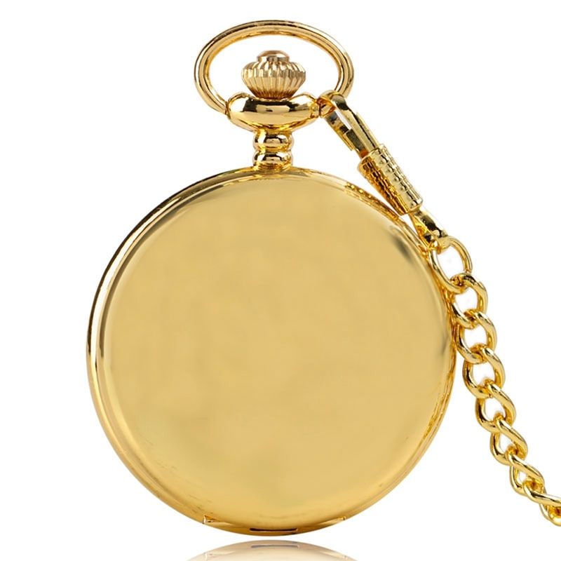 Logo Custom Silver Smooth Quartz Pocket Watch Fob