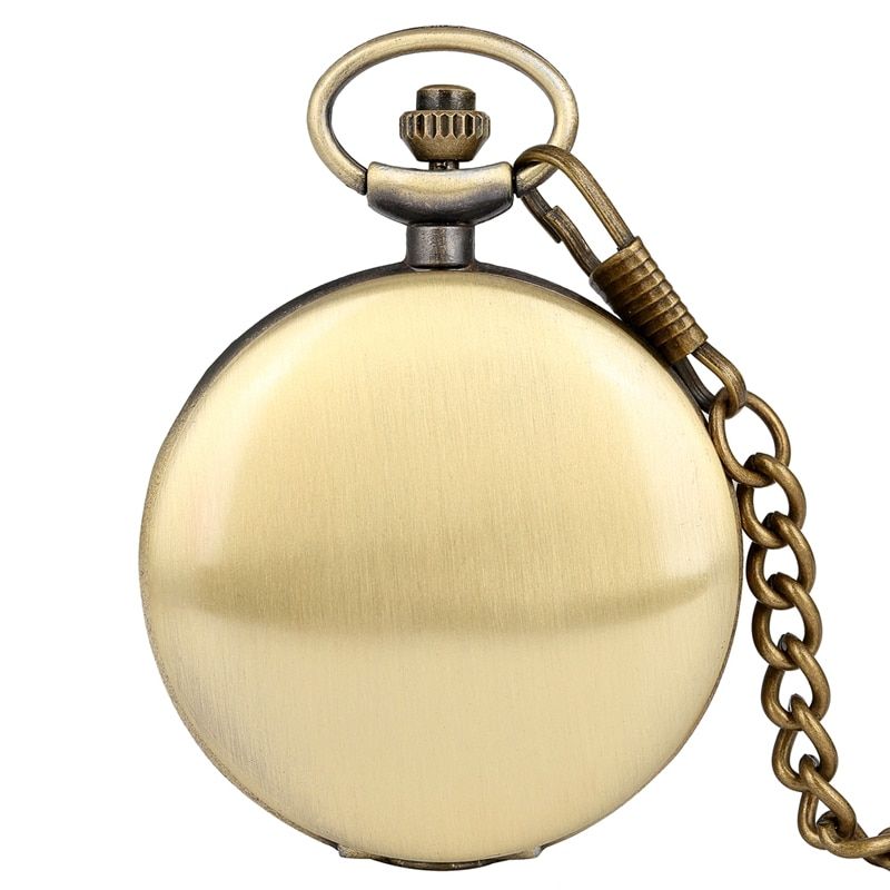 Logo Custom Silver Smooth Quartz Pocket Watch Fob