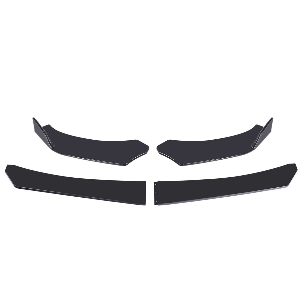 4 Pieces Car Front Bumper Lip Body Kit Spoiler Splitter ABS