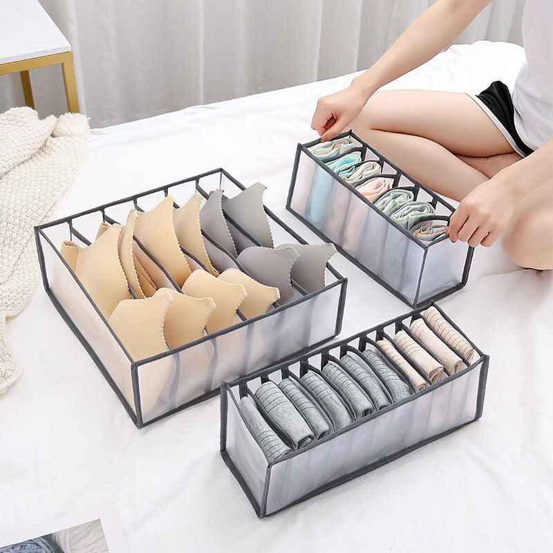3 Pcs/Set Bra Socks Panty Drawer Organizer Foldable Underwear Box