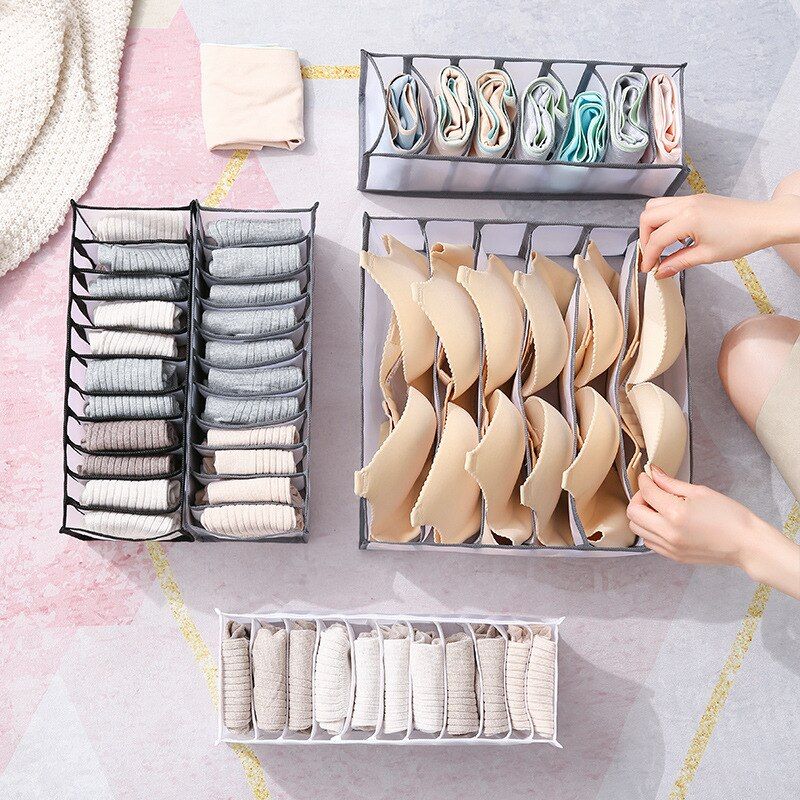 3 Pcs/Set Bra Socks Panty Drawer Organizer Foldable Underwear Box