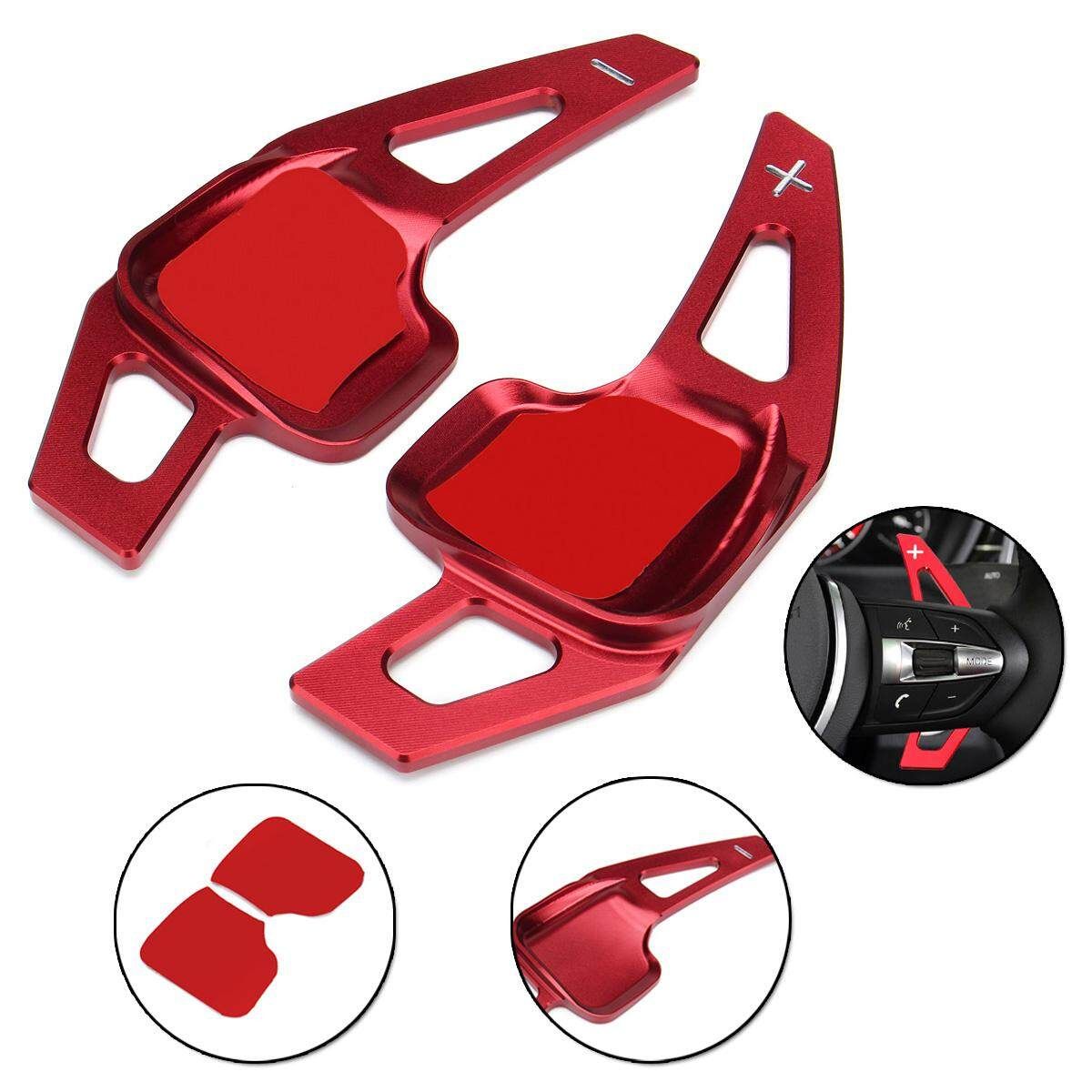 Pair Red Metal Steering Wheel Paddle Shifter Extension For BMW F10 / F30/F80 New