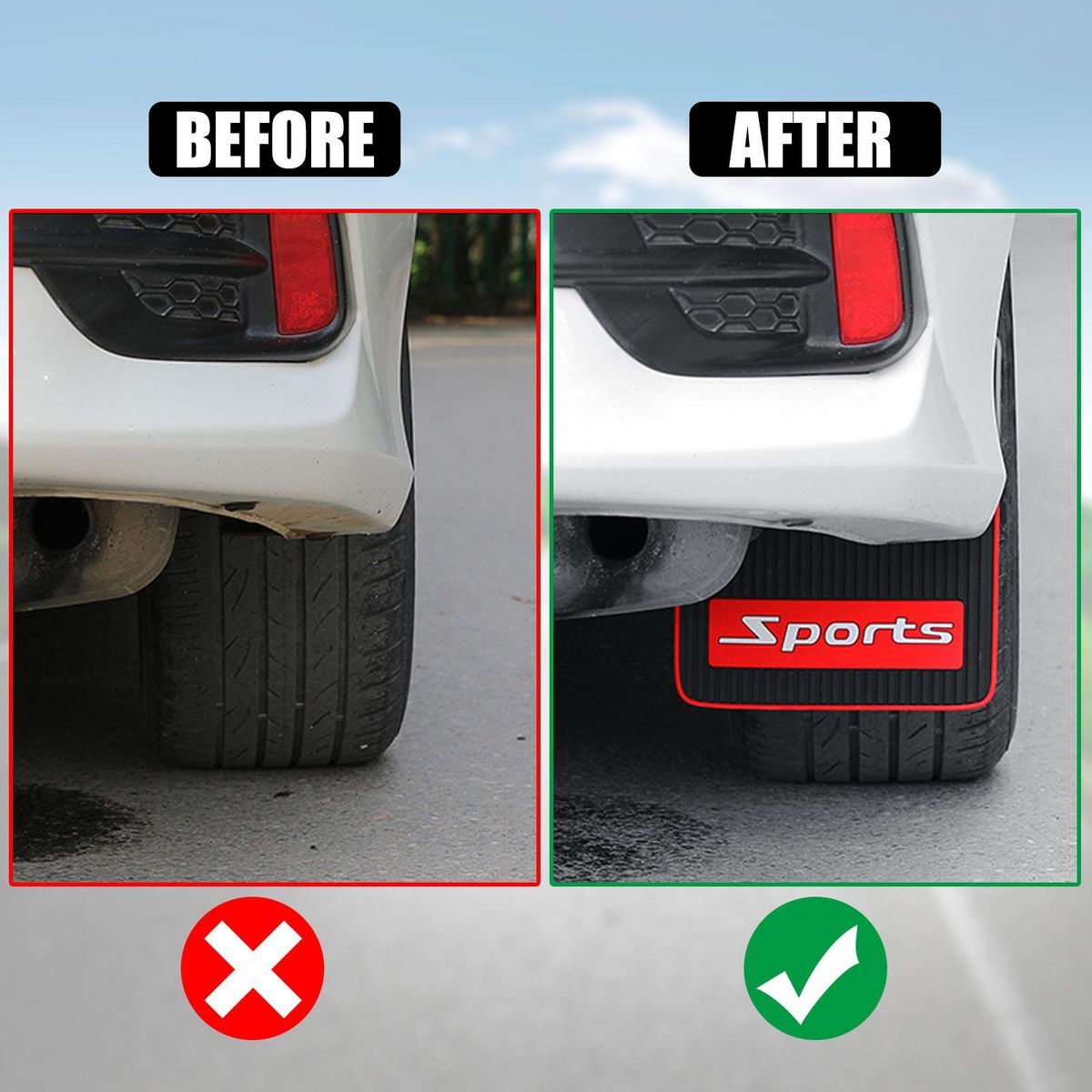 NEW Rubber Sport 4mm Front Rear Set Universal Rally Mud Flaps Splash Guards Mudguards Mudflaps Screws Car Auto SUV Accessories