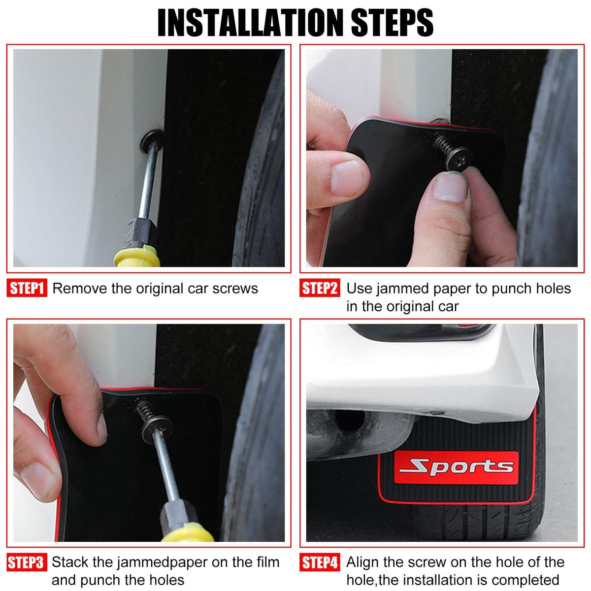 NEW Rubber Sport 4mm Front Rear Set Universal Rally Mud Flaps Splash Guards Mudguards Mudflaps Screws Car Auto SUV Accessories