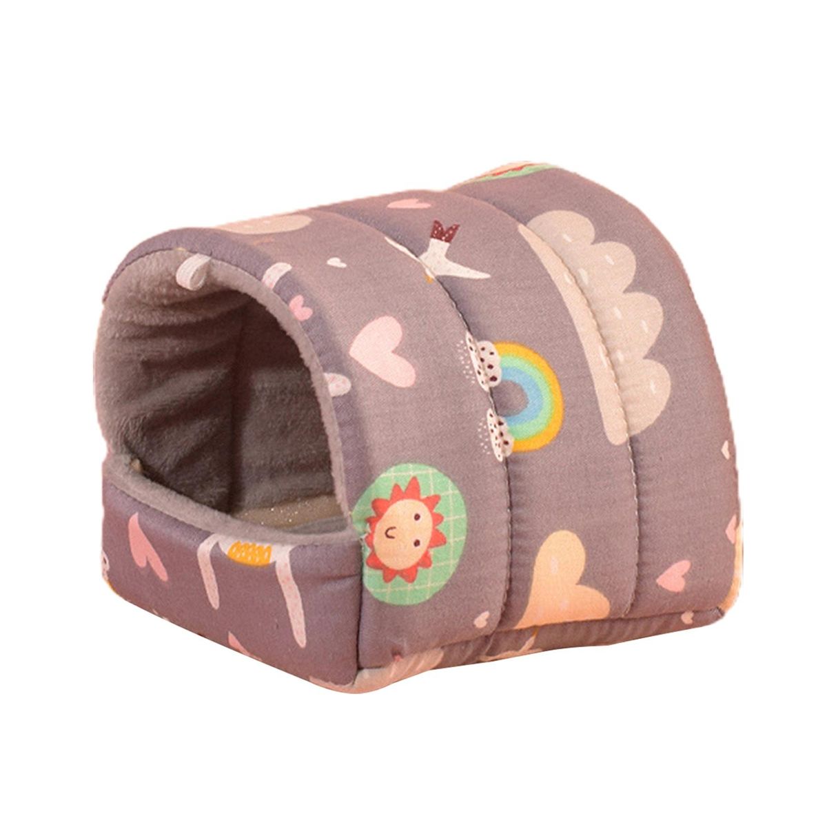 Small Pet Kennel Elephant Pattern Hamster Bed Grey