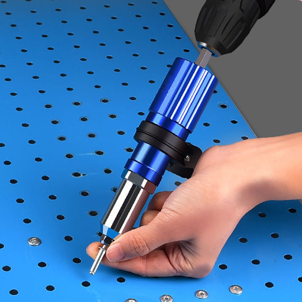 Electric Rivet Gun 2.4mm-4.8mm Rivet Nut Gun Drill Adapter Cordless Riveting Tool Insert Nut Pull Rivet Tool For Woodworking