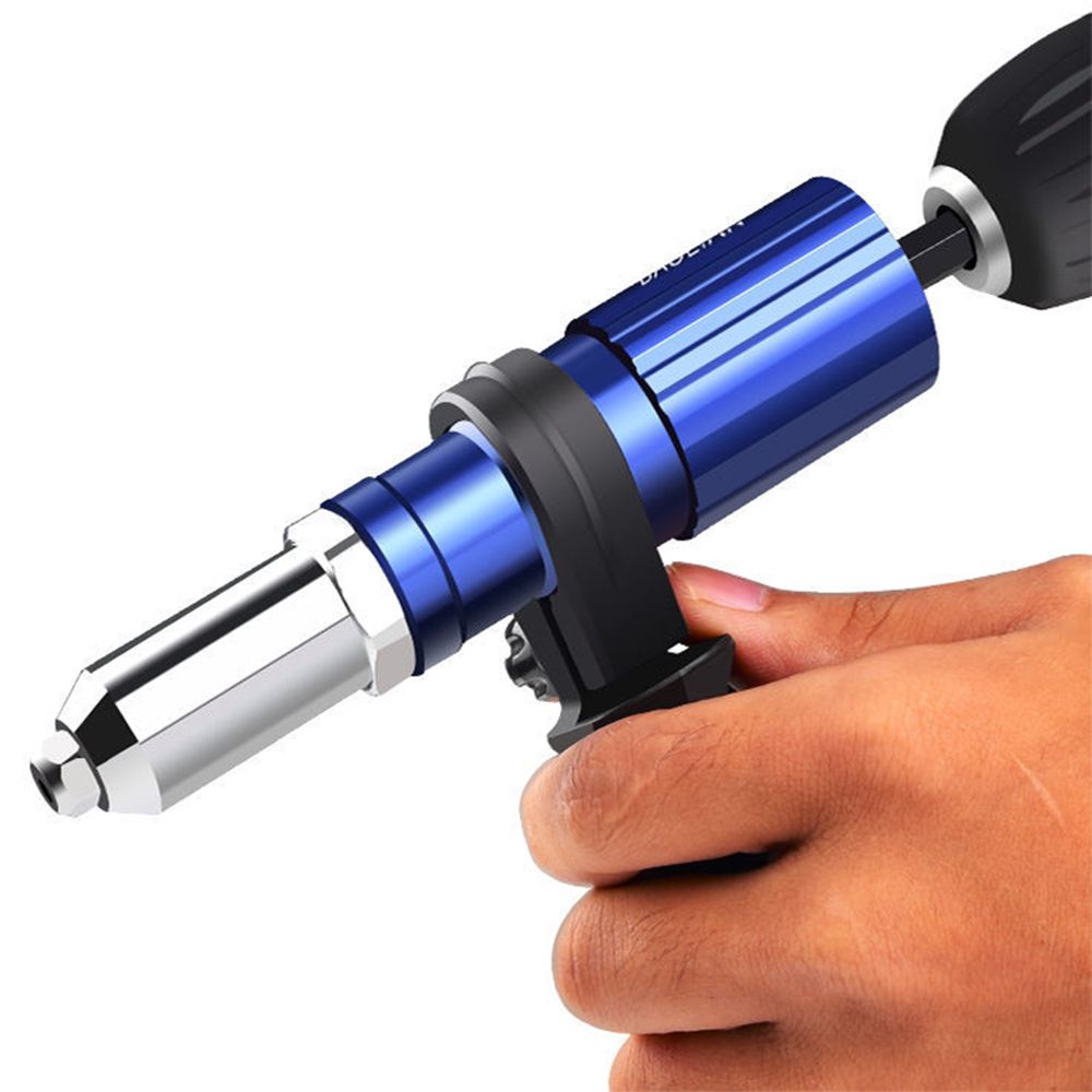 Electric Rivet Gun 2.4mm-4.8mm Rivet Nut Gun Drill Adapter Cordless Riveting Tool Insert Nut Pull Rivet Tool For Woodworking
