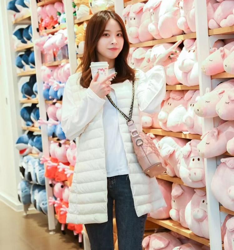 Lightweight Sleeveless Down Coat Vest Women's Mid length Winter New Korean Fashion Women's Autumn