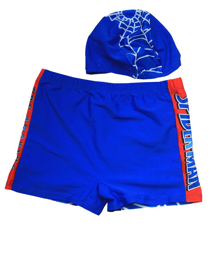 Complete Boys Swimming Pant With Cap -Blue, Red  And Multi