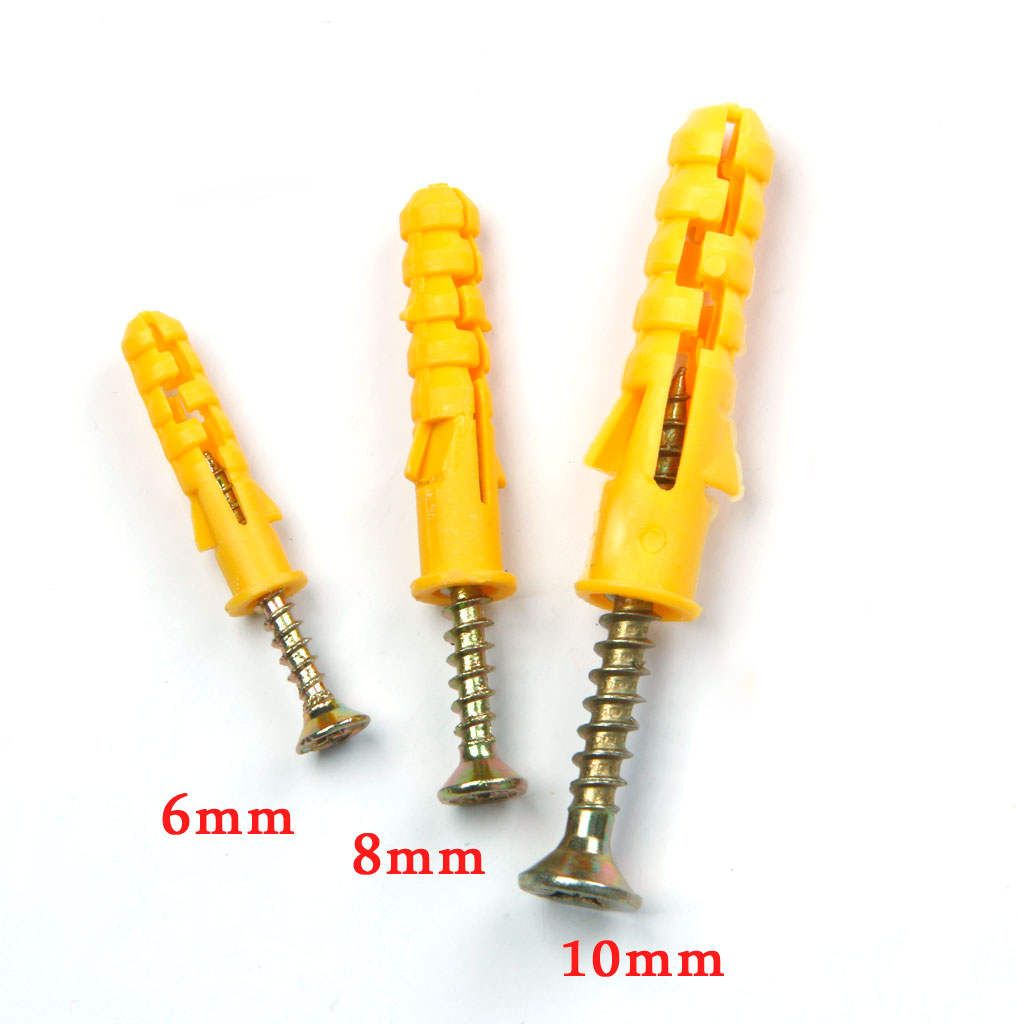 10Set M10 Frame Fixings Expansion Tube Anchors Nails Plug Bolt Screws