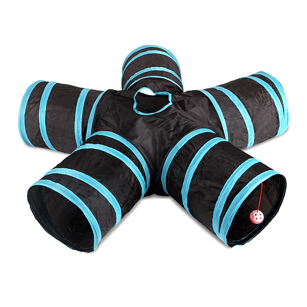 Indoor Cat Tunnel 5 Way Pet Play Tunnel Collapsible Tunnel