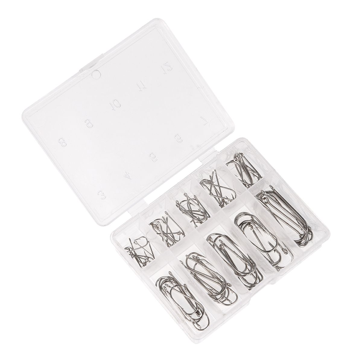 1 Box 100Pcs 3# - 12# 10 Sizes Steel Jig Hooks With Hole